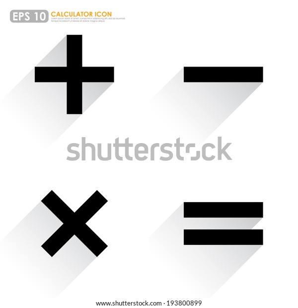 Basic
Mathematical symbols on white
background