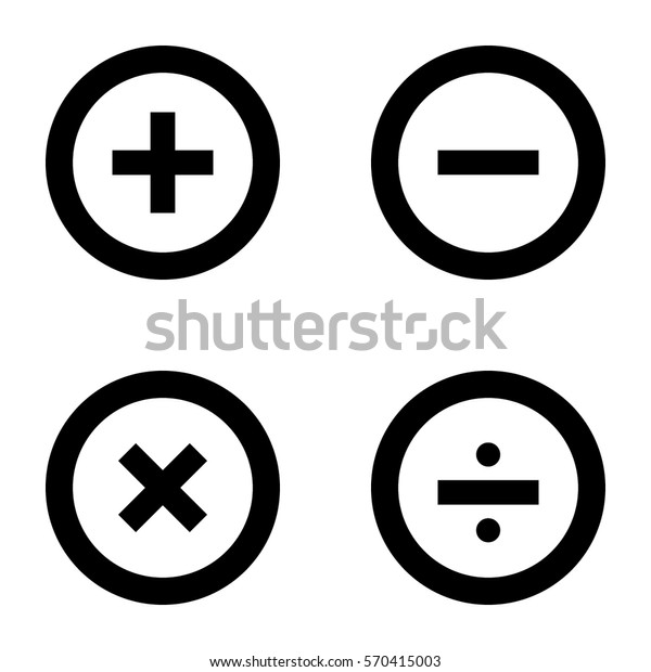 Basic
Mathematical symbols on white
background