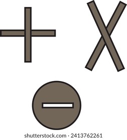 basic mathematical symbols thin line icon