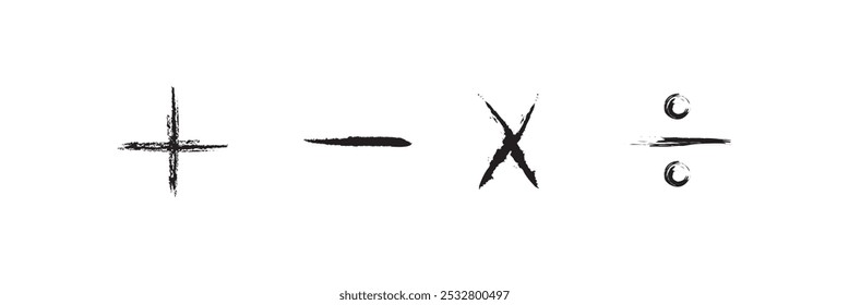 basic mathematical symbols thin line icon. math, calculation linear icons from signs concept isolated outline sign. Vector illustration symbol element for web design and apps.
