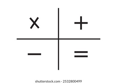 basic mathematical symbols thin line icon. math, calculation linear icons from signs concept isolated outline sign. Vector illustration symbol element for web design and apps.