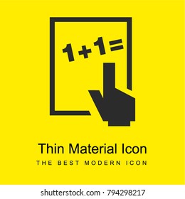 Basic mathematics bright yellow material minimal icon or logo design