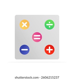 basic mathematics icon, flat colored vector. modern and minimalist design