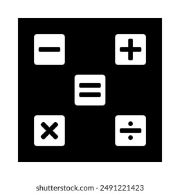 basic mathematics icon, silhouette vector isolated on white background. simple and modern design