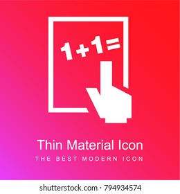 Basic mathematics red and pink gradient material white icon minimal design