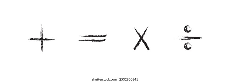 Sinais Básicos de Matemática. Ícone de Cor do Vetor Simples.