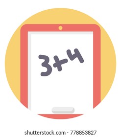 Basic maths learning flat vector icon