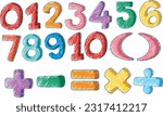Basic Maths Symbols and Numbers illustration