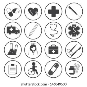 Basic Medical Icons Vector Collection