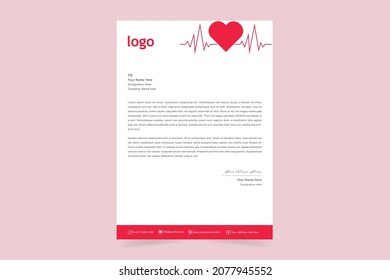 Basic Medical Letterhead Template. Editable Medical Office Letterhead Design. Doctor Prescriptions Pad Design. Vector Illustration