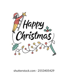 A basic Merry Christmas typographic and Happy New Yare design .