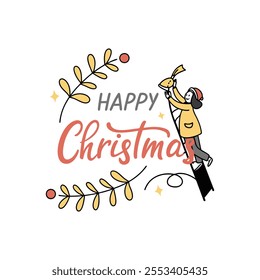 A basic Merry Christmas typographic and Happy New Yare design .