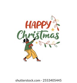 A basic Merry Christmas typographic and Happy New Yare design .