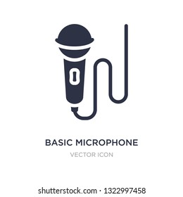 basic microphone icon on white background. Simple element illustration from Technology concept. basic microphone sign icon symbol design.