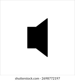 Basic minimal filled black sound level control symbol.