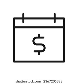 Basic money calendar icon doodle for your creative projects