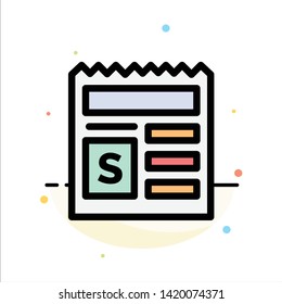 Basic, Money, Document, Bank Abstract Flat Color Icon Template