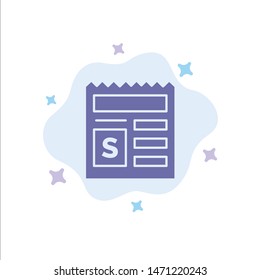 Basic, Money, Document, Bank Blue Icon on Abstract Cloud Background. Vector Icon Template background