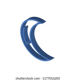 Basic moon isometric left top view 3D icon