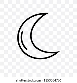 Basic moon vector icon isolated on transparent background, Basic moon logo concept
