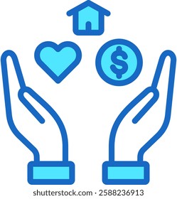 Basic Needs Icon Blue Color Vector Illustration