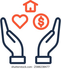 Basic Needs Icon Color Line Vector Illustration
