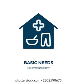 basic needs vector icon. basic needs, basic, need filled icons from flat money management concept. Isolated black glyph icon, vector illustration symbol element for web design and mobile apps