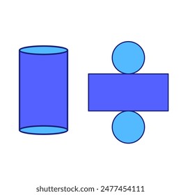 Basis von Rohren oder Zylindern für mathematische Zwecke. Geometrie. Algebra. Mathematik. Lektionen. Schule. Studieren. 