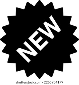 Basic New Product or New Feature Sticker or Adhesive Badge Symbol Sign Icon. Vector Image.