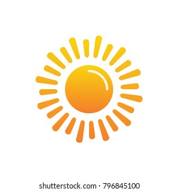 Basic or Normal Sun Icon with shining rays of sun