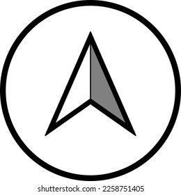 Basic North Arrow Mark Sign Symbol Icon for Map Orientation. Vector Image.