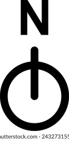 Basic North Arrow Mark Sign Symbol Icon for Map Orientation. Vector Image.