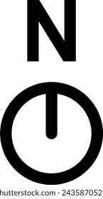 Basic North Arrow Mark Sign Symbol Icon for Map Orientation. Vector Image.