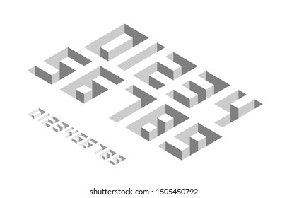 Basic Numbers Isometric Style Effect Depth Stock Vector (Royalty Free ...