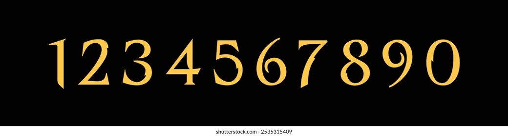Basic numbers vector simple geometry shapes' numerals. font alphabet vector illustrations.