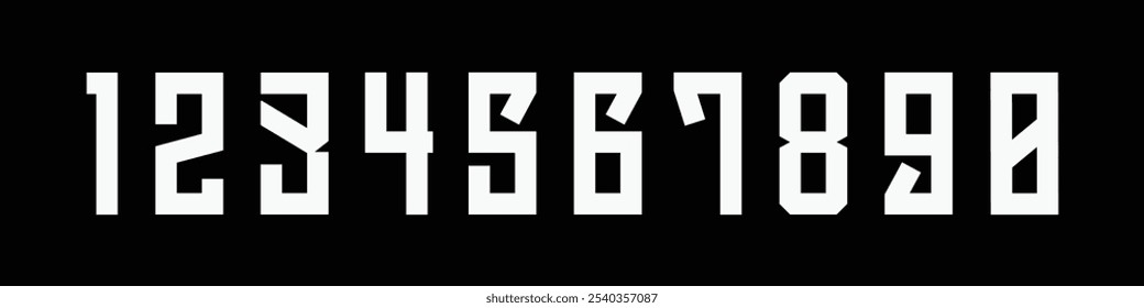 Basic numbers vector simple geometry shapes' numerals. font alphabet vector illustrations.