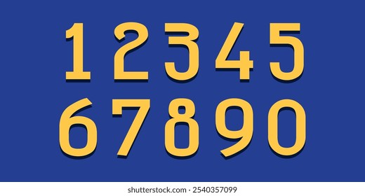 Basic numbers vector simple geometry shapes' numerals. font alphabet vector illustrations.