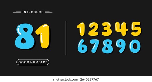 Basic numbers vector simple geometry shapes' numerals. font alphabet vector illustrations.
