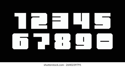 Basic numbers vector simple geometry shapes' numerals. font alphabet vector illustrations.