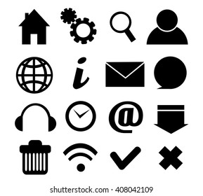 Basic, office icons isolated on white background. Vector art.