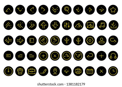 Basic Outline Icons Set vector