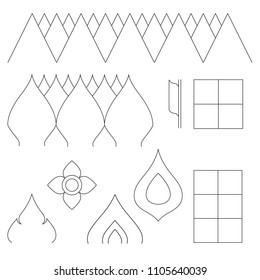 basic outline of line thai shapes