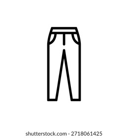 Ein Grundriss der Hose, ein gemeinsames Kleidungsstück, in einem einfachen Stil gezeigt.