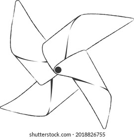 Basic outline pinwheel vector illustration 