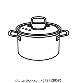 A basic outline of a pot with a lid and two handles, perfect for culinary illustrations.