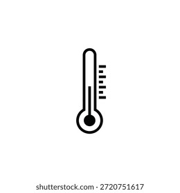 Símbolo de termómetro de contorno Básico que muestra la lectura de la temperatura utilizada para los íconos y Elementos de diseño del pronóstico del Clima de la meteorología