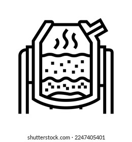 basic oxygen furnace steel production line icon vector. basic oxygen furnace steel production sign. isolated contour symbol black illustration