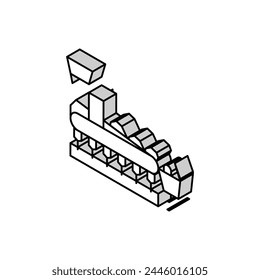 basic oxygen furnace steel production isometric icon vector. basic oxygen furnace steel production sign. isolated symbol illustration