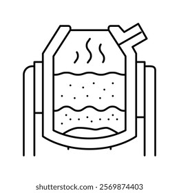 basic oxygen furnace steel production line icon vector. basic oxygen furnace steel production sign. isolated contour symbol black illustration