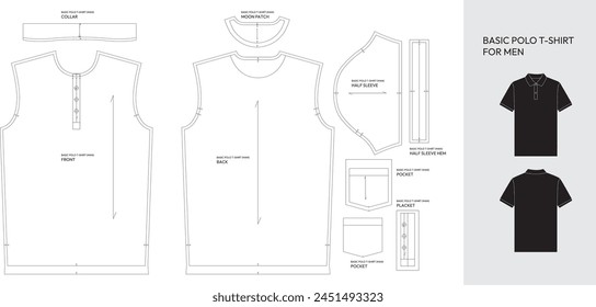 Basic Pattern Polo shirt,short sleeve